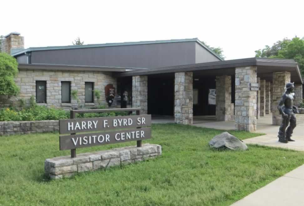 The Harry F. Byrd Sr. Visitor Center located near Milepost 50 on Skyline Drive