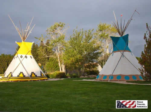 Tepees on the grounds of the Buffalo Bill Center of the West in Cody