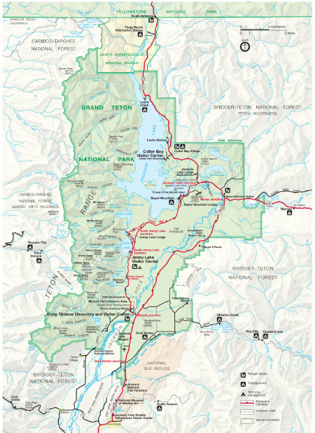 Map of Grand Teton National Park ... click to enlarge