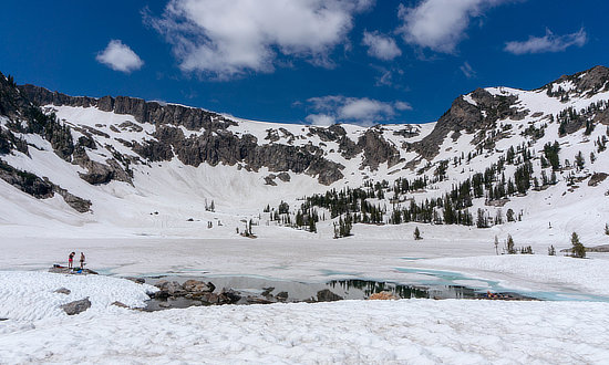 Solitude Lake in winter at Grand Teton