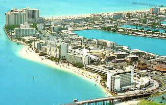 Aerial view of Clearwater Beach, Florida
