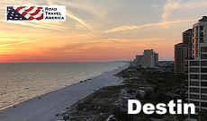 The white sand beaches and green waters of Destin, in the Florida Panhandle