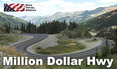 Travel on the Million Dollar Highway, US 550, in Colorado