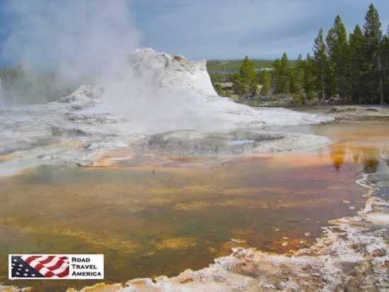 Active geyser at Yellowstone National Park